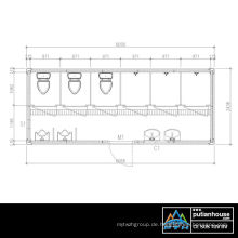 ISO-Norm 20 &#39;by 8&#39; Patentgeschützter Stahlbau Containerhaus als öffentliche Toilette genutzt